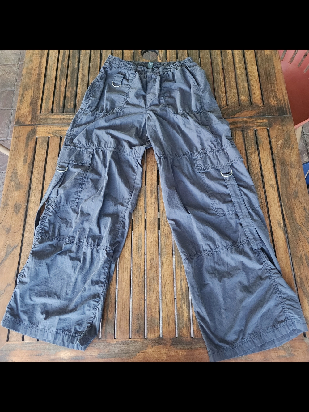 Women's Wild Fable Wide Leg Cargo Pants Dark Gray Size Small Utility 90s Vibe